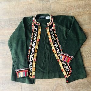 Vintage Christine Foley Green Chunky Cardigan